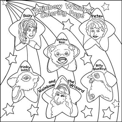 Rainbow Wizard Coloring Page